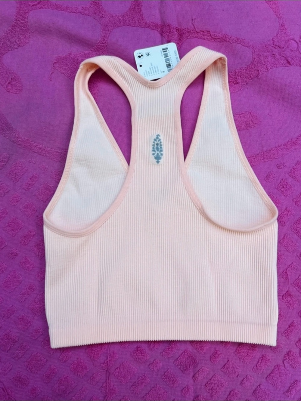 Free People Pale Pink Ribbed Racerback Tank - Picture 2 of 3